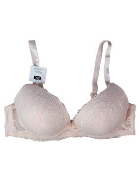 International Intimates Underwire Convertible Bra Pink 38C Padded Lace Adj NEW